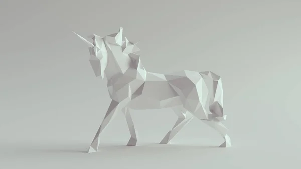 Unicorn Beautiful Fantasy Magic Creature Horse Paper Statue Animal Illustration — стоковое фото