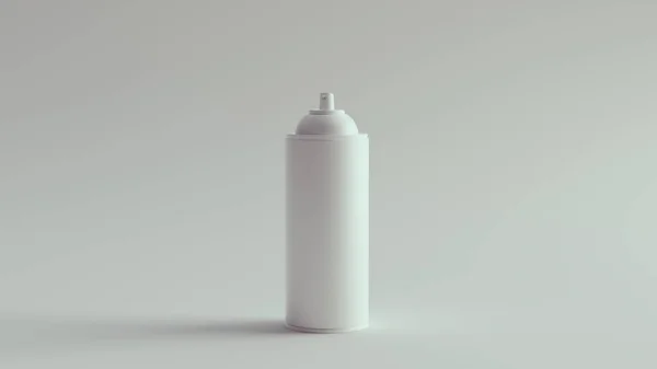 White Spray Can Blank Aerosol Paint Bottle Illustration Render — Stok Foto