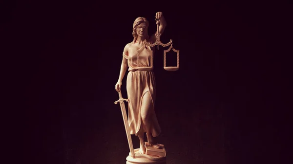 Lady Justice Statue Système Judiciaire Marbre Femme Gardienne Art Sculpture — Photo