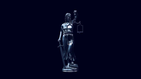 Silver Lady Justice Statue Antique Impartial Judicial System Balance Blindfold — 스톡 사진