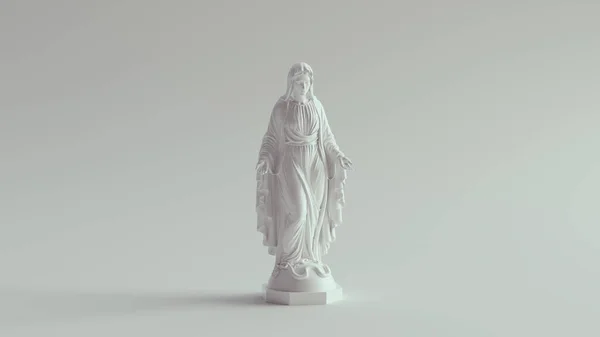 Virgen Blanca María Estatua Mármol Arte Religión Escultura Ilustración Render — Foto de Stock