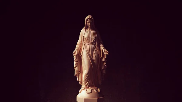 Vergine Maria Arte Scultura Destra Illustrazione Rendering — Foto Stock