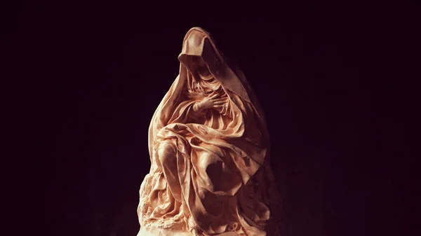 Vierge Marie Mère Dolorosa Art Sculpture Droite Illustration Rendre — Photo
