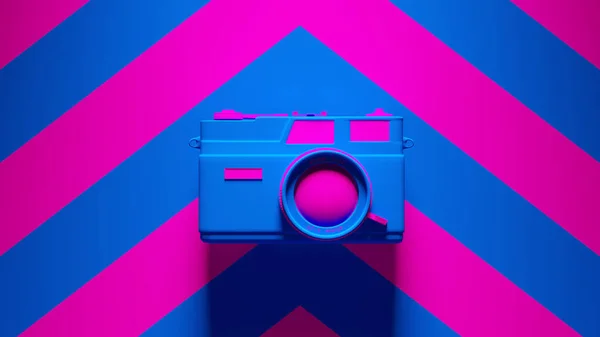 Blue Pink Photography Camera Equipment Vintage Design Retro Technology Mit — Stockfoto