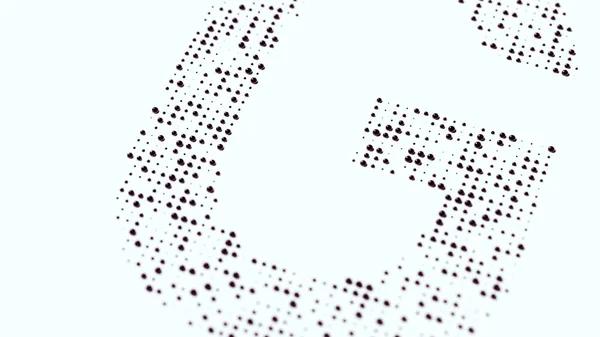 Pointu Noir Halftone Typographie Motif Géométrique Typeface Dots Design Illustration — Photo