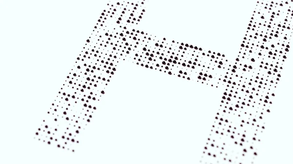 Pointu Noir Halftone Typographie Motif Géométrique Typeface Dots Design Illustration — Photo