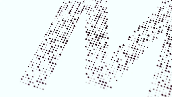 Pointu Noir Halftone Typographie Motif Géométrique Typeface Dots Design Illustration — Photo