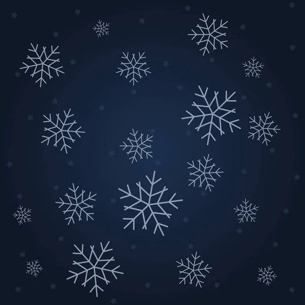 Gelukkig Nieuwjaar Vrolijk Kerstfeest Grote Sneeuwvlokken Cartoon Stijl Een Contrasterende — Stockvector