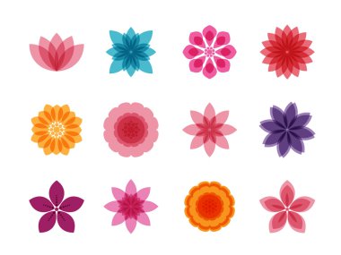 renkli çiçekler Icon set