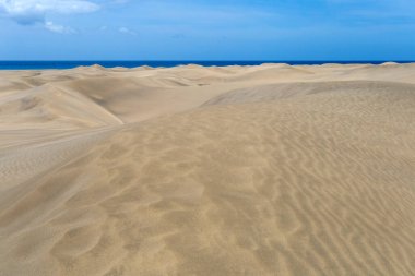 Maspalomların kum tepeleri, Büyük Kanarya Adaları, Kanarya Adaları, İspanya Sıcak bir yaz gününde.