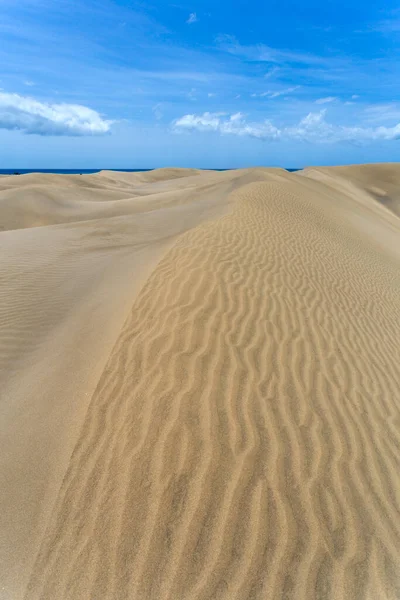 Dunas Areia Maspalomas Gran Canaria Ilhas Canárias Espanha Dia Quente — Fotografia de Stock