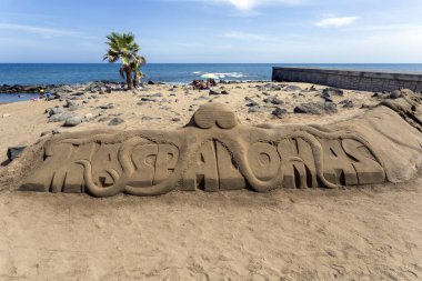 Maspalomas sandcastle at the beach in the Canary Islands clipart