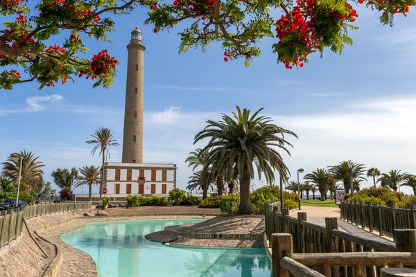 Farol Maspalomas Faro Maspalomas Gran Canary Espanha — Fotografia de Stock