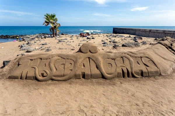 Castelo Areia Maspalomas Praia Das Ilhas Canárias — Fotografia de Stock