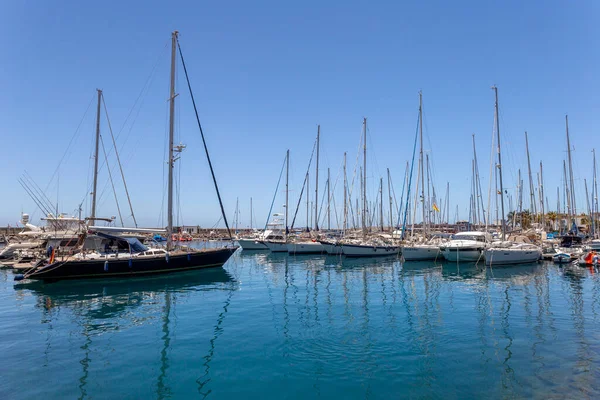 Barcos Puerto Mogan Porto Mogan Gran Canaria Ilhas Canárias Espanha — Fotografia de Stock