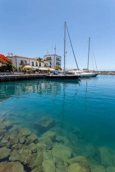 Boten Puerto Mogan Haven Van Mogan Gran Canaria Canarische Eilanden — Stockfoto