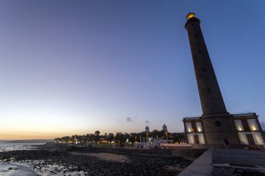 Maspalomas Deniz Feneri (Faro de Maspalomas) Gran Kanaryası, İspanya