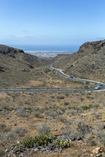 Uitzicht Gran Canaria Vanaf Het Observatiepunt Mirador Arteara Een Zonnige — Stockfoto