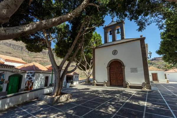 Iglesia San Jose Mały Kościół Miejscowości Fataga Gran Canaria Słoneczny — Zdjęcie stockowe