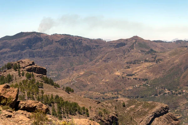 Montañas Gran Canaria Vista Desde Las Rocas Roque Nublo Roca — Foto de Stock