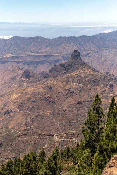 Roque Bentayga Gran Canaria Vista Desde Las Rocas Roque Nublo — Foto de Stock
