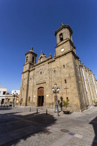 Church San Sebastin Aguimes Gran Canaria Spain Summer Afternoon — Stock Photo, Image