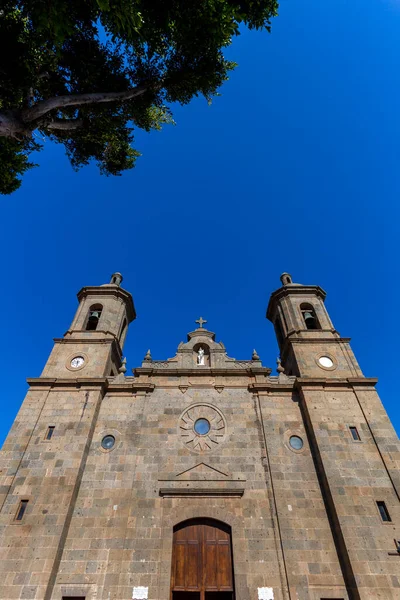 Kerk Van San Sebastin Aguimes Gran Canaria Spanje Een Zomermiddag — Stockfoto