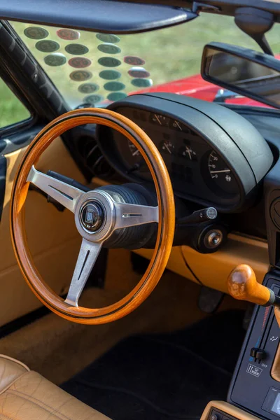 Dunaujvaros Hungary 2021 Dashboard Old Alfa Romeo Alfacity Carshow — Stock Photo, Image