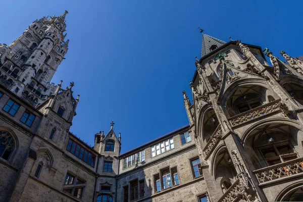 Neues Rathaus München Városháza Neue Rathaus Xix Századi Neogótikus Stílusú — Stock Fotó