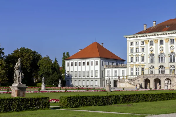 Schloss Nymphenburg Nymphenburg Sarayı Almanya Nın Münih Kentinde Yaz Günü — Stok fotoğraf