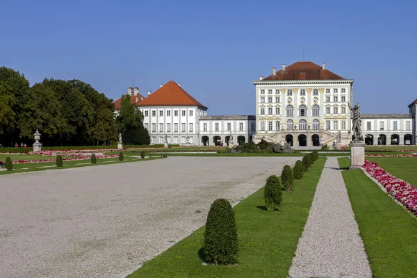 Schloss Nymphenburg Nymphenburg Sarayı Almanya Nın Münih Kentinde Yaz Günü — Stok fotoğraf