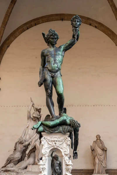 Perseo Con Testa Della Statua Medusa Firenze — Foto Stock