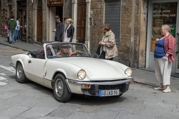 Florence Italie Mai 2010 Cabriolet Blanc Rallye Mille Miglia 2010 — Photo