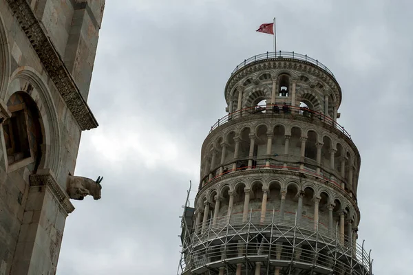 Yağışlı Bir Günde Eğik Pisa Kulesi Talya — Stok fotoğraf