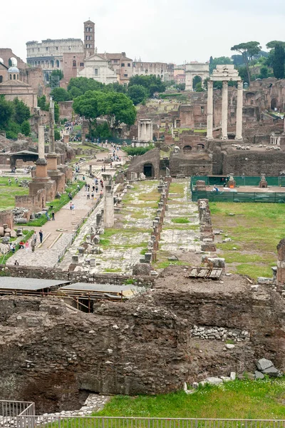 Fórum Romano Forum Romanum Uma Área Arqueológica Roma Entre Monte — Fotografia de Stock