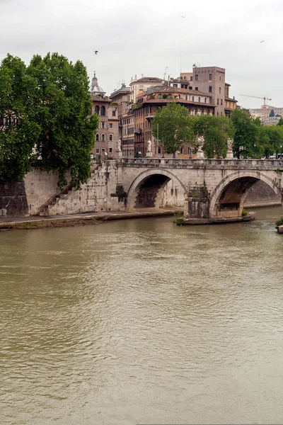 Most Angela Ponte Sant Angelo Římě — Stock fotografie