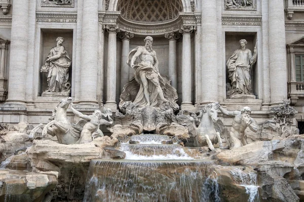 Trevi Çeşmesi Talyanca Fontana Trevi Talya Nın Trevi Bölgesinde Talyan — Stok fotoğraf