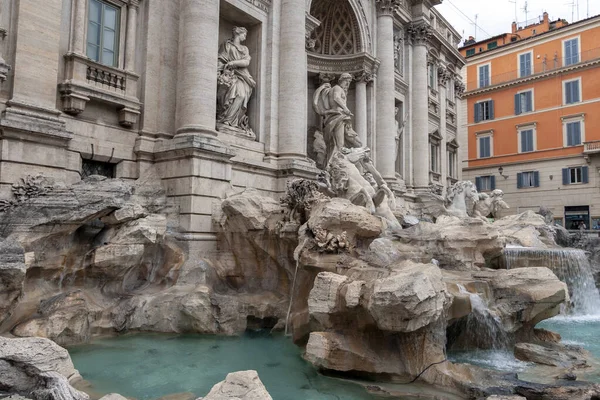 Trevi Çeşmesi Talyanca Fontana Trevi Talya Nın Trevi Bölgesinde Talyan — Stok fotoğraf