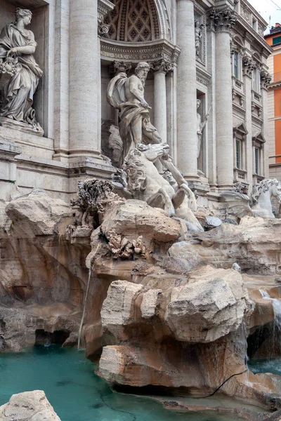 Trevi Çeşmesi Talyanca Fontana Trevi Talya Nın Trevi Bölgesinde Talyan — Stok fotoğraf