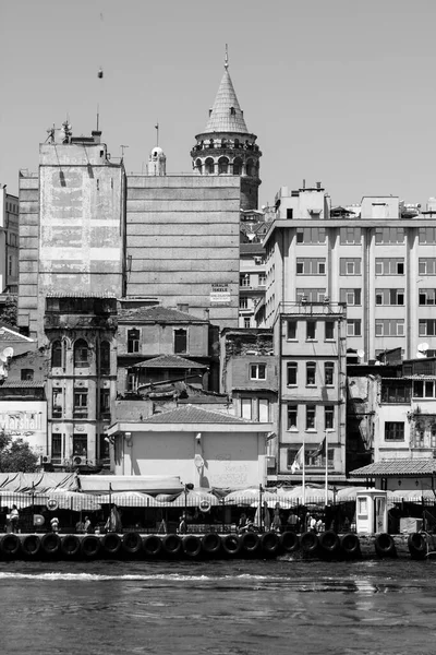 Galata Tower Středověká Kamenná Věž Čtvrti Galata Karakoy Istanbulu Turecko — Stock fotografie