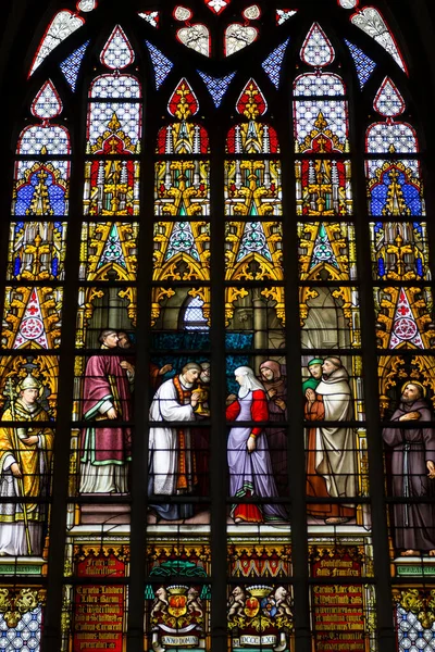 Glasfenster Von Jean Baptiste Capronnier Der Kathedrale Michael Und Gudula — Stockfoto