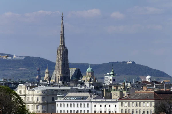 Blick Auf Den Turm Des Stephansdoms Vom Belvedere Wien Einem — Stockfoto