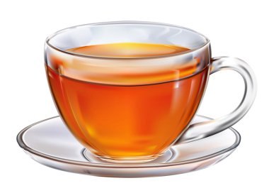 Cam bardak çay ile
