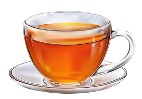 Скляна чашка з чаєм — стоковий вектор