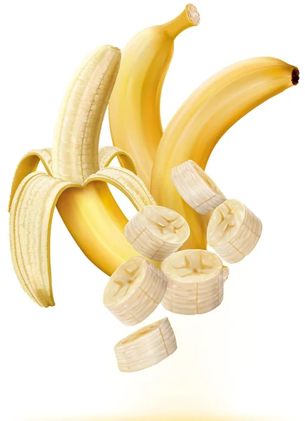 Banane con fette — Vettoriale Stock