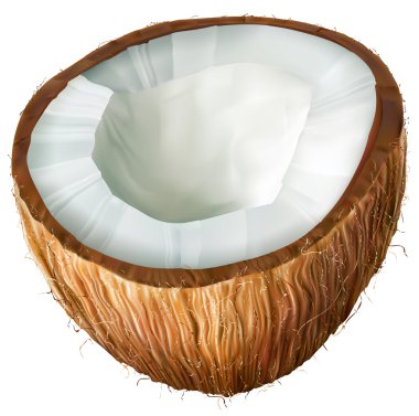 Resimde Hindistan cevizi yarısı