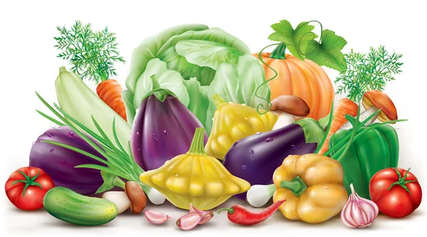 Collezione verdure diverse — Vettoriale Stock
