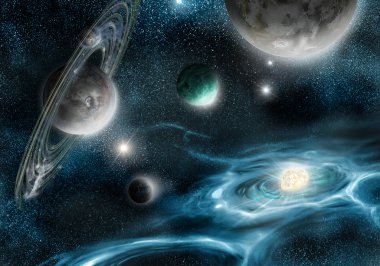 Süpernova ve gezegenlerin uzayda