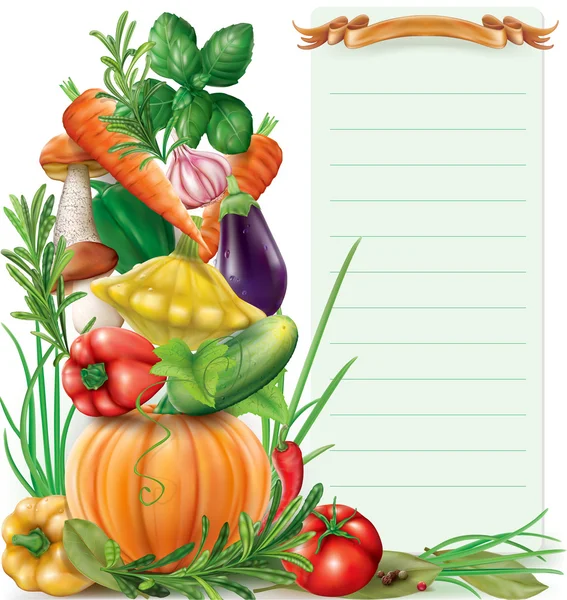 Composición vertical de las verduras — Vector de stock