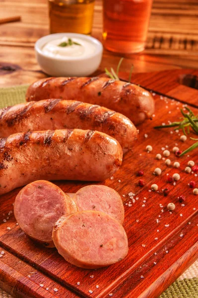 Brazilian Pork Sausage Bbq Churrasco Linguica Suina Close — Stock Photo, Image